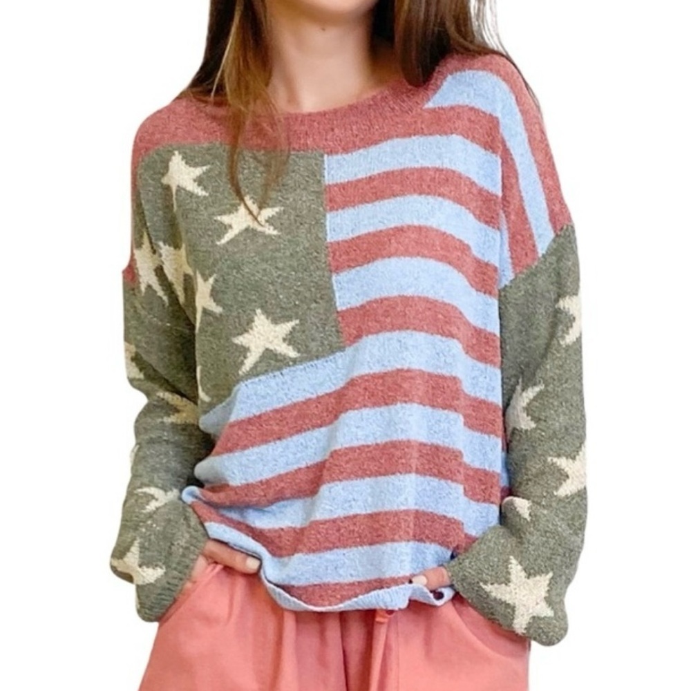 POL Multicolor Star and Stripe Sweater - Brand New